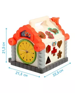 Игрушка развивающая логическая «Домик с ручкой», световые и звуковые эффекты, счёты, пианино, сортер арт. СМЛ-126208-1-СМЛ0001692162