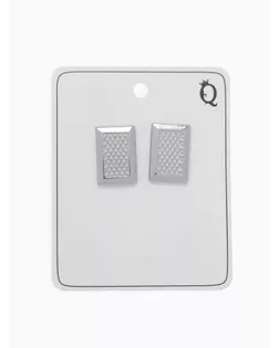 Запонки стальные "Прямоугольник" с точечным нанесением, цвет серебро арт. СМЛ-41164-1-СМЛ0001740116