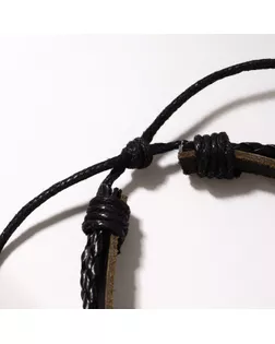 Браслет кожа "Стиль" сердце, цвет чёрно-красный арт. СМЛ-1889-1-СМЛ1730526