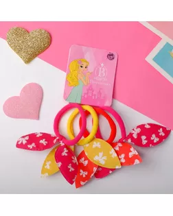 Резинка для волос "Весёлые ушки" (набор 4 шт.), бантики, микс арт. СМЛ-1938-1-СМЛ1748610