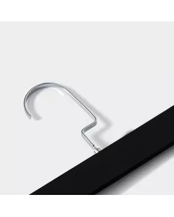 Вешалка для брюк и юбок с зажимами, 31×15 см, покрытие soft-touch, цвет чёрный арт. СМЛ-222231-1-СМЛ0001887415