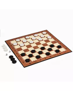 Шашки "Сартон", складное пластиковое поле 33х33см, шашки d=2.5 см арт. СМЛ-45890-1-СМЛ0000292730