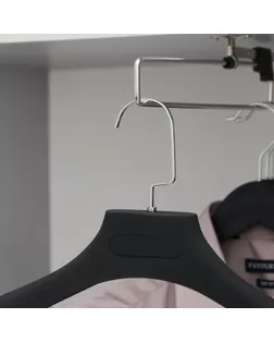 Вешалка-плечики для одежды, размер 48-50, покрытие soft-touch, цвет чёрный арт. СМЛ-190576-1-СМЛ0001887438