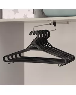 Набор вешалок-плечиков для одежды, размер 46-48, 5 шт, цвет чёрный арт. СМЛ-173294-1-СМЛ0002175778