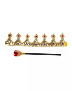 Карнавальный набор «Царский», 2 предмета: корона, скипетр арт. СМЛ-120420-1-СМЛ0002258804