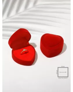 Футляр под кольцо "Сердце с рамкой из точек" 4*4*2, цвет красный, вставка красная арт. СМЛ-22061-5-СМЛ2098713