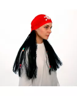 Карнавальный парик «Пиратка в бандане», с косичками, 120 г, цвет чёрный арт. СМЛ-48584-1-СМЛ0000322620