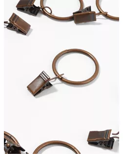 Кольцо для карниза, с зажимом, d = 32/38 мм, 10 шт, цвет медный арт. СМЛ-40-2-СМЛ2191012