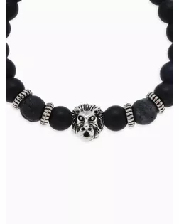 Браслет унисекс "Стиль успеха" лев, цвет чёрный арт. СМЛ-20587-1-СМЛ2271041