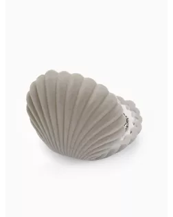 Футляр под серьги/кулон «Ракушка», 6*5,5*3 см, цвет серый, вставка белая арт. СМЛ-20439-3-СМЛ2285292