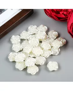 Декор для творчества пластик "Роза" жемчужный набор 30 шт 1,8х1,8 см арт. СМЛ-25840-1-СМЛ2332738