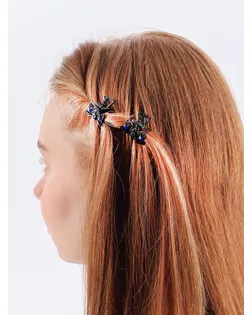 Краб для волос "Чёрный с камешками" 2,5 см арт. СМЛ-27644-1-СМЛ2354034