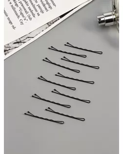 Невидимка для волос "Фермино" 5 см, 6 см (набор 40 шт) чёрный арт. СМЛ-29050-1-СМЛ2354076