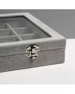 Подставка под украшения, 10 рядов, 12 ячеек, 35*24*4,5 см, цвет серый арт. СМЛ-4521-1-СМЛ2369377