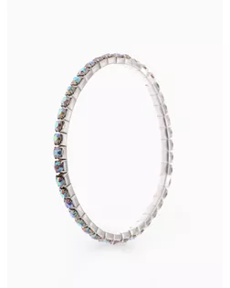 Браслет со стразами "Лёд" 1 ряд, цвет радужный в серебре, 4 мм арт. СМЛ-20632-1-СМЛ0248189