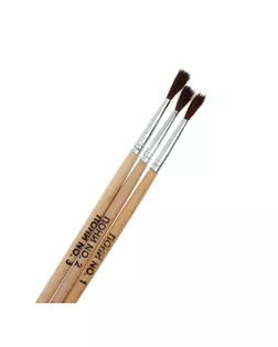 Набор кистей «Пони», круглые, 3 штуки: № 1, 2, 3, с деревянными ручками, на блистере арт. СМЛ-218077-1-СМЛ0002864414