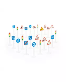 Набор дорожных знаков №3 (24 элемента) (в пакете) арт. СМЛ-53314-1-СМЛ0003333879