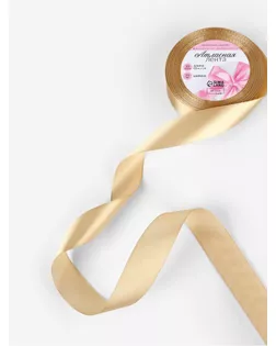 Лента атласная, 25 мм × 23 ± 1 м, цвет нежно-бежевый №132 арт. СМЛ-111274-1-СМЛ0003019802