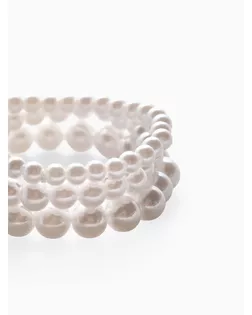 Браслет 3 ряда "Жемчужина", цвет белый арт. СМЛ-7336-1-СМЛ0030989
