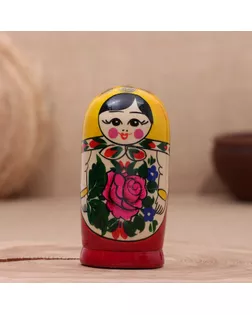 Матрёшка «Семёновская», желтый платок, 5 кукольная, 12 см арт. СМЛ-56878-1-СМЛ0003565015