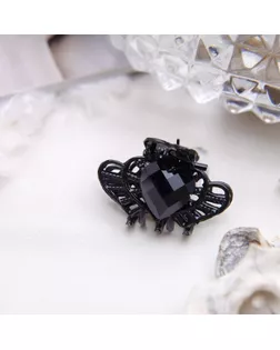 Краб для волос "Чёрный ажур" 2,5 см ореол сердца арт. СМЛ-22631-2-СМЛ3187650