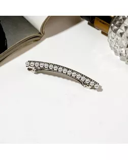 Заколка-автомат для волос "Луиза" 6,5 см, белый жемчуг и стразы арт. СМЛ-36251-1-СМЛ0003522242