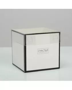 Коробка для цветов с PVC крышкой «Счастья в каждом мгновении», 12 х 12 х 12 см арт. СМЛ-108263-1-СМЛ0003639709