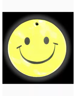 Светоотражающий элемент «Смайлик», двусторонний, d = 5,3 см, цвет жёлтый арт. СМЛ-26141-1-СМЛ3289609