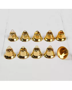 Колокольчик, набор 10 шт., размер 1 шт. 1,8 см, цвет золотой арт. СМЛ-204688-1-СМЛ0003463741