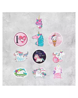 Наклейки стикеры «Единорожки», 7 × 7 см арт. СМЛ-204834-1-СМЛ0003567429