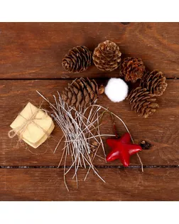 Набор новогоднего декора "Незабываемый праздник" размер шишек: 1,5 × 2 см арт. СМЛ-109822-1-СМЛ0003608266