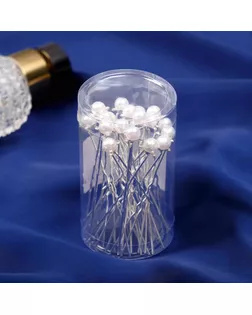 Шпилька для волос "Бусинка" 0,8*6 см, три стразы, микс арт. СМЛ-10047-1-СМЛ3404169