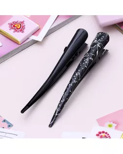 Зажим для волос "Брызги блеска" 12,5 см, чёрный арт. СМЛ-10112-1-СМЛ3409257