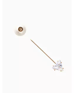 Булавка "Стрела" 5см, цвет белый в золоте арт. СМЛ-22097-2-СМЛ3443658