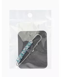 Булавка "Вечеринка" стразы, 7см, цвет голубой в серебре арт. СМЛ-22269-6-СМЛ3497447