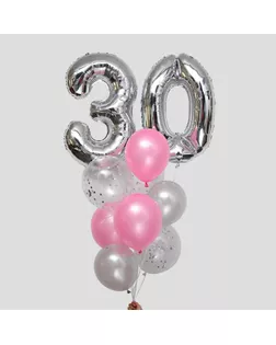 Фонтан из шаров "30 лет", с конфетти, латекс, фольга,10 шт. арт. СМЛ-98179-2-СМЛ0003786681