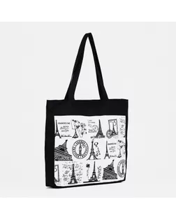 Сумка пляжная, отдел на молнии, с подкладом, цвет чёрный/белый арт. СМЛ-177148-1-СМЛ0003921132