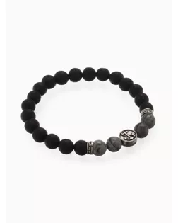 Браслет мужской "Бастион" штурвал, цвет чёрно-серый в серебре арт. СМЛ-11248-1-СМЛ3515656