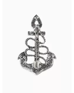 Брошь "Якорь" ретро, цвет белый в черненом серебре арт. СМЛ-148436-2-СМЛ0003924696