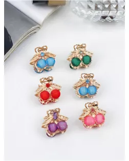 Краб для волос "Арфея" 2,3 см вишенки, золото, микс арт. СМЛ-22628-3-СМЛ3581783