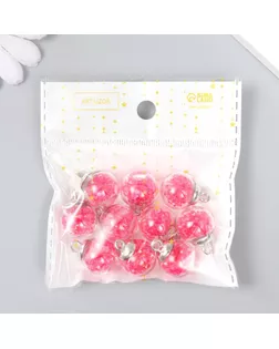 Подвеска декоративная для творчества стекло "Шар - камешки" ярко-розовая d=1,6см набор 10 шт арт. СМЛ-12490-1-СМЛ3604505