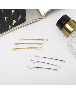 Невидимка для волос "Классика перламутр" (набор 20 шт) 5 см золото, серебро арт. СМЛ-36188-1-СМЛ0004070824