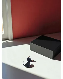 Брошь "Котёнок", цвет черный в золоте арт. СМЛ-24388-2-СМЛ3649957