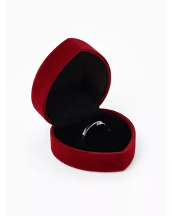 Футляр под кольцо, в форме сердца, 6*6,5*4, цвет красный, вставка черная арт. СМЛ-22061-8-СМЛ0365869
