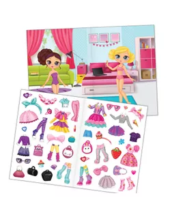 Наклейки многоразовые набор «Для девочек», 3 шт., формат А4 арт. СМЛ-152820-1-СМЛ0003950994