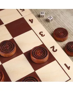 Шашки деревянные d=2.3 см, микс арт. СМЛ-65792-1-СМЛ0000537852