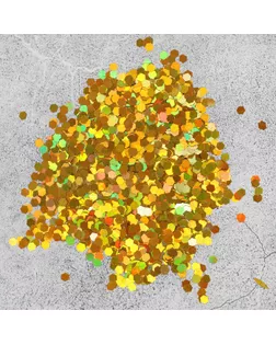 Наполнитель для шара «Конфетти шестиугольник», 3 мм, 10 г, цвет золотой арт. СМЛ-98680-3-СМЛ0004263062