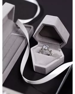 Футляр под кольцо "Кристалл", 6*6, цвет серый арт. СМЛ-14952-1-СМЛ3852337