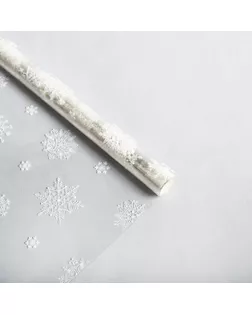 Плёнка глянцевая «Снежинки», белая, 1 × 5.2 м, 200 г арт. СМЛ-69180-1-СМЛ0004455514