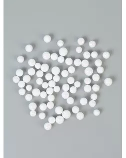 Фигурка для поделок и декора "Шар", набор 55 шт., размер 1 шт. 1 см, цвет белый арт. СМЛ-98713-5-СМЛ0004301897